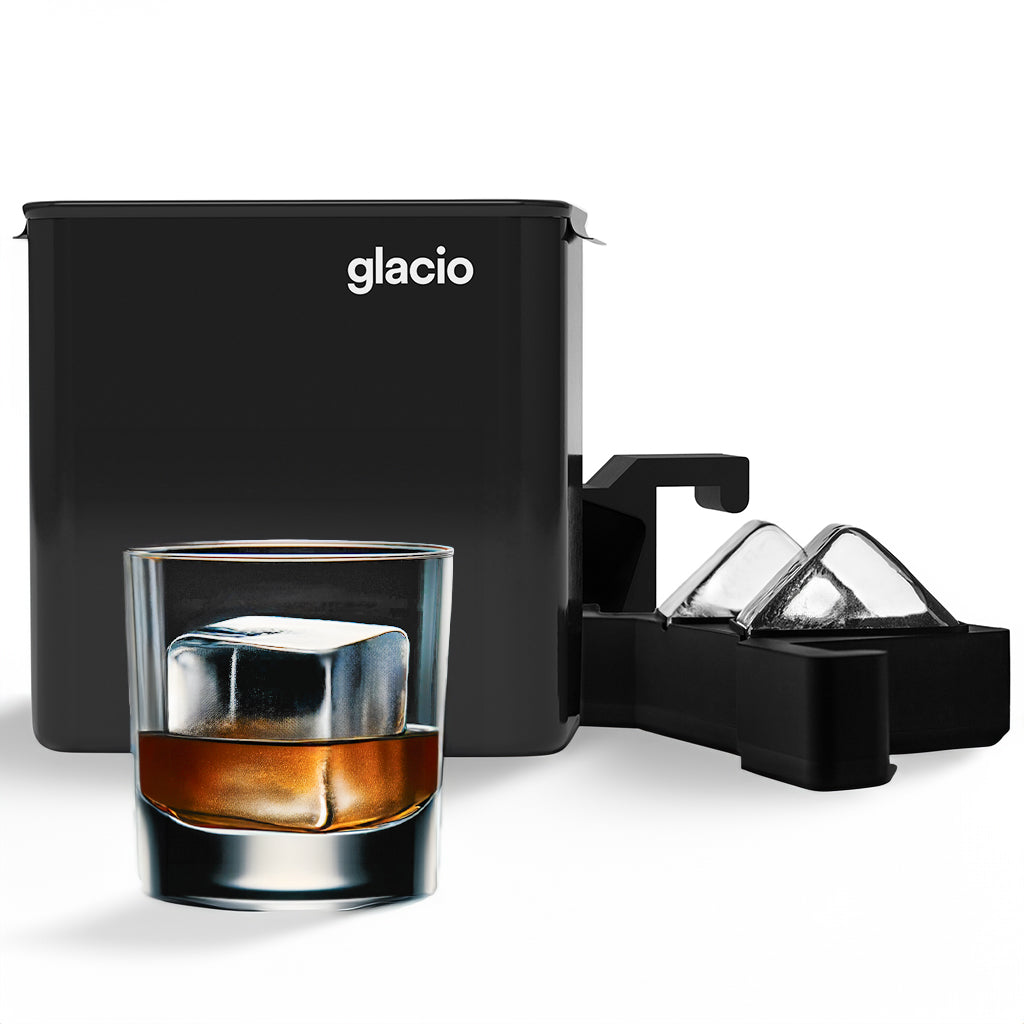 Glacio Clear Cube Ice Duo - Crystal Clear Ice Square - Clear Ice Cube for Whiskey
